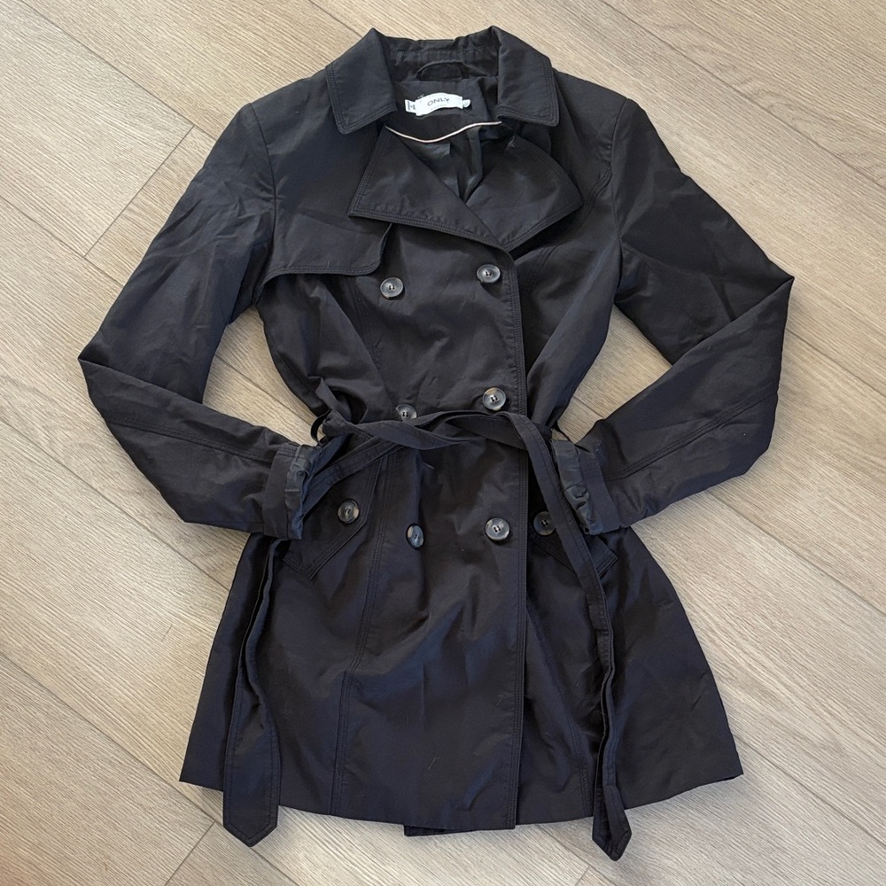 Only Women's Classic Black Trench Coat